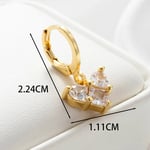 Gold color / 1 Piece Simple Series Classic Heart Copper   Gold Color Zircon Women's Dangle Earrings Picture3